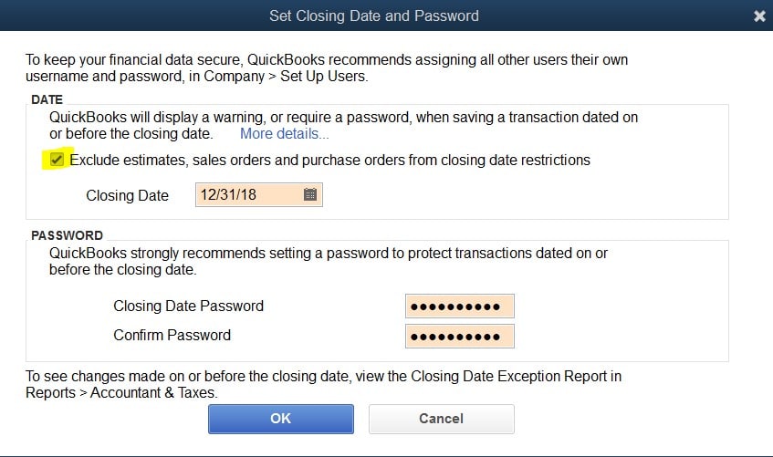 assigning user data to closing date
