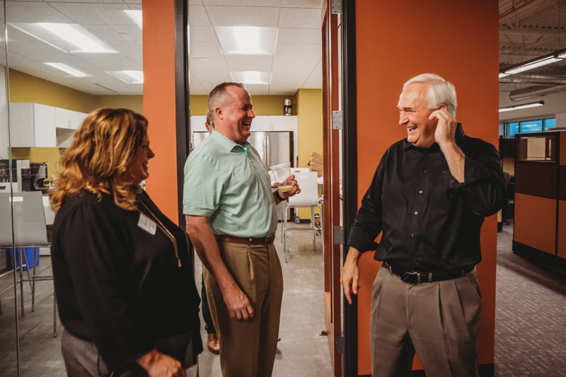 Chortek Summer 2019 Open House - Tom Kintis laughing with guests