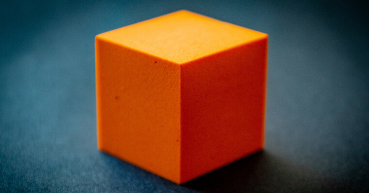QuickBooks Online Simple Start is orange in our rainbow, represented by this orange cube