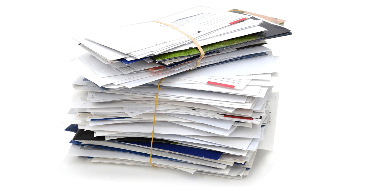 IRS Backlog - Image of a stack of mail