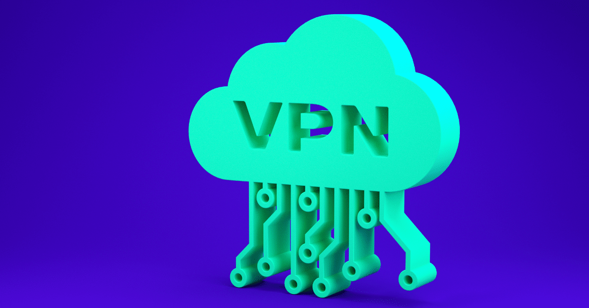 Why Do Companies Use VPN? - An image of a cloud with connections growing out of it with "VPN" written inside the cloud