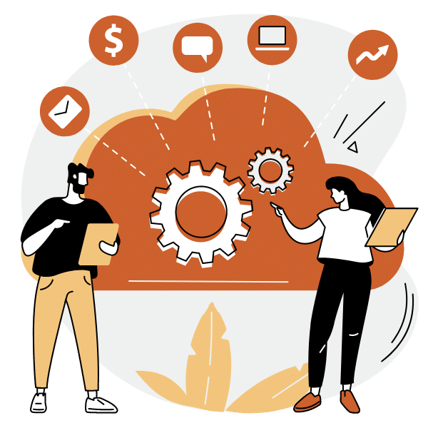 Illustration representing the tools used in outsourced accounting and advisory services